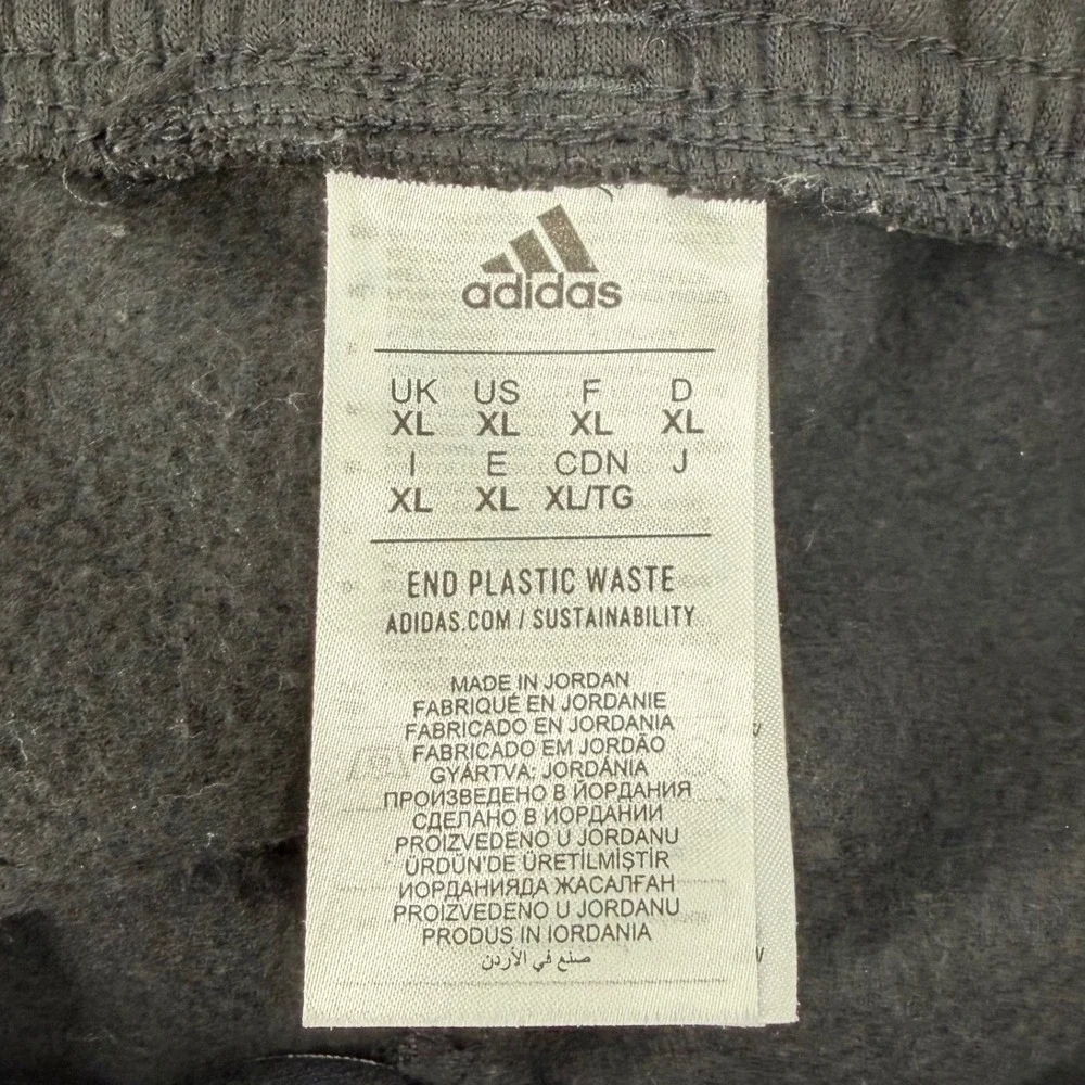 Adidas Track Pants Mens XL Black‎ 3-Stripe Tapered Athletic Joggers Pockets